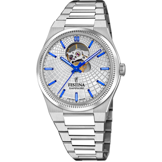 Relógio festina swiss made f20053/1 prata cinza homem