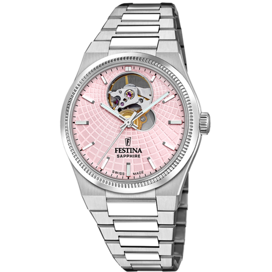 Relógio festina swiss made f20054/2 prata cinza mulher