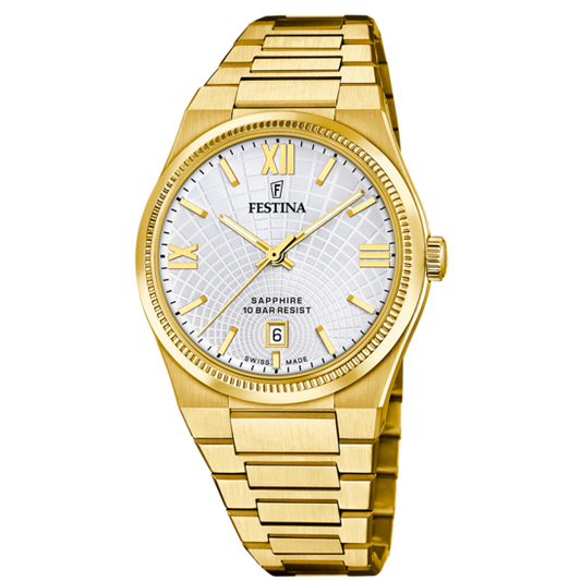 Relógio festina swiss made f20057/1 prata cinza homem