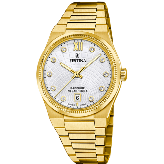 Relógio festina swiss made f20058/1 prata cinza mulher