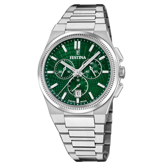 Relógio masculino festina swiss made rivé f20059/3 verde