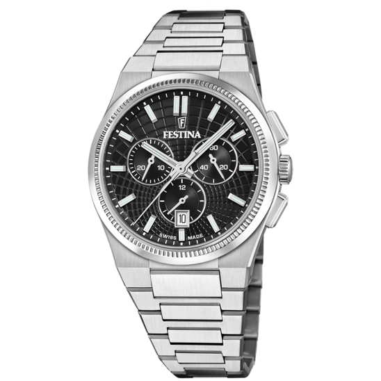 Relógio masculino festina swiss made rivé f20059/4 preto