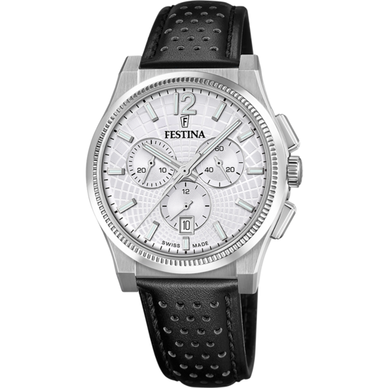 Relógio masculino festina swiss made rivé f20060/1 prateado