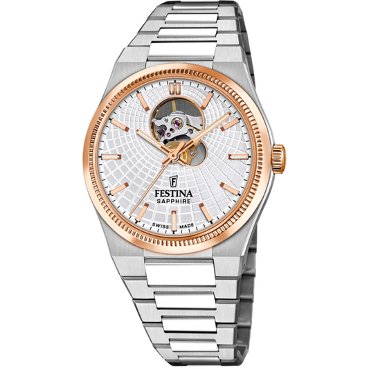 Relógio festina swiss made rivé f20061/1 prateado