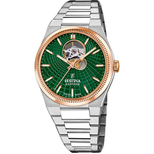 Relógio masculino festina swiss made rivé f20061/3 verde