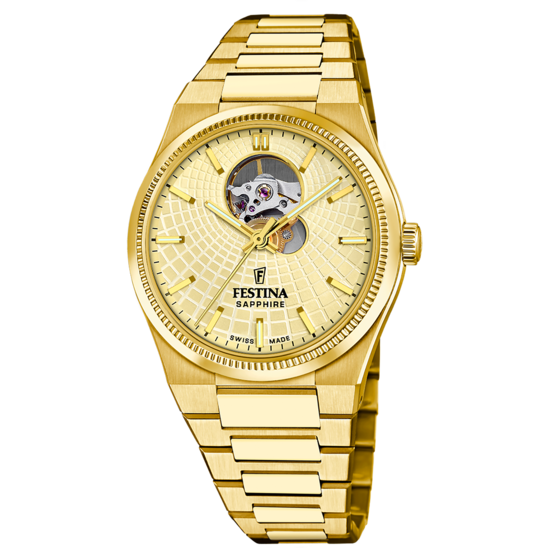 Relógio masculino festina swiss made rivé f20062/2 bege