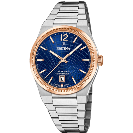 Relógio festina swiss made f20066/3 azul mulher