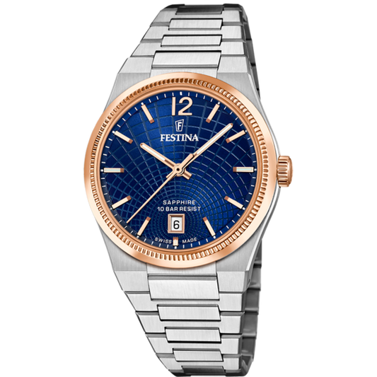 Relógio festina swiss made f20066/3 azul mulher