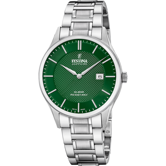 Relógio festina swiss made f20067/5 verde homem