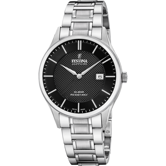 Relógio festina swiss made f20067/6 preto homem