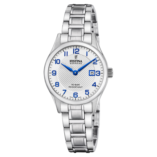 Relógio festina swiss made f20068/1 prata cinza mulher