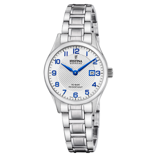 Relógio festina swiss made f20068/1 prata cinza mulher