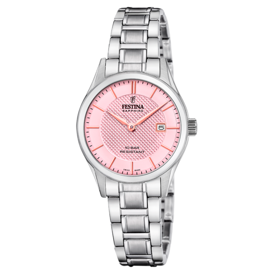 Relógio festina swiss made f20068/3 rosa mulher