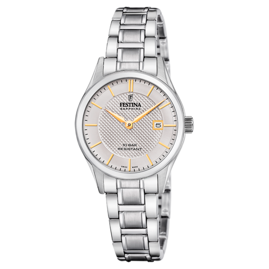 Relógio festina swiss made f20068/4 cinzento mulher