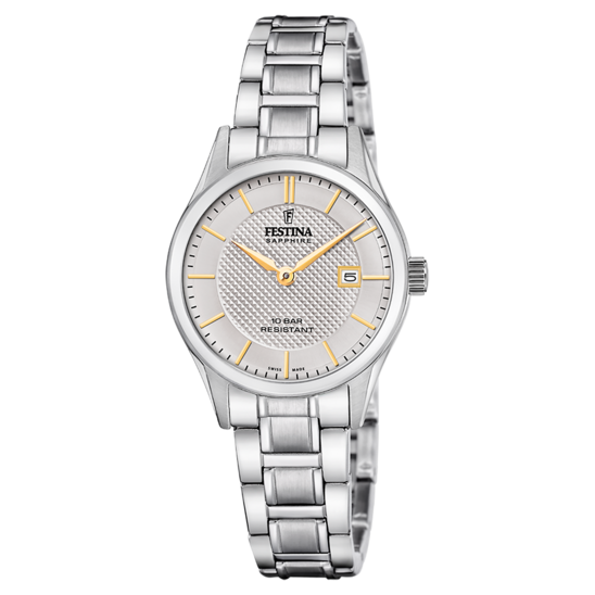 Relógio festina swiss made f20068/4 cinzento mulher