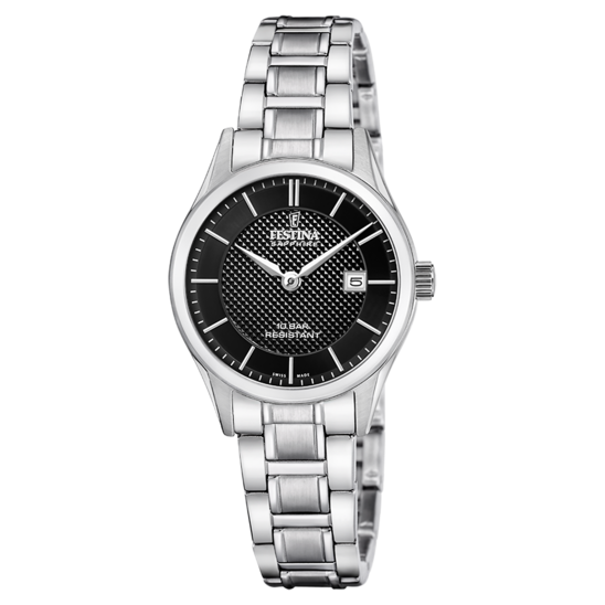 Relógio festina swiss made f20068/6 preto mulher