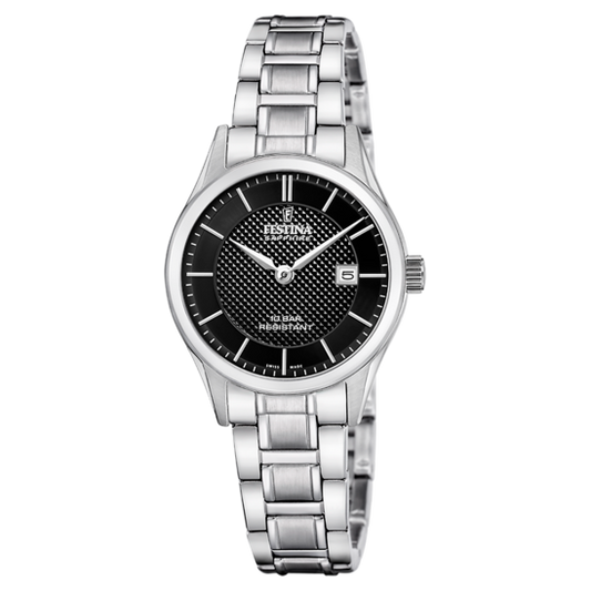 Relógio festina swiss made f20068/6 preto mulher