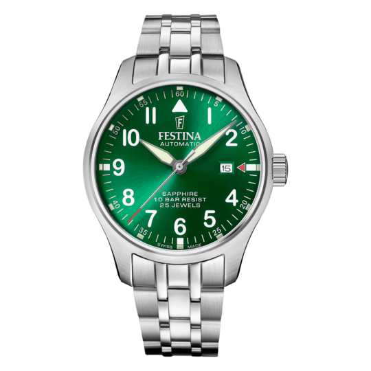 Relógio-Festina-Swiss-Made-Swiss-Made-F20151/b-Verde-Pulsera-De-316l-De-Aço-Inoxidável