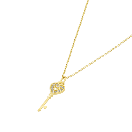 HIN00052/43 COLLAR.LLAVE.CORAZON.CIRC.  1.28gr