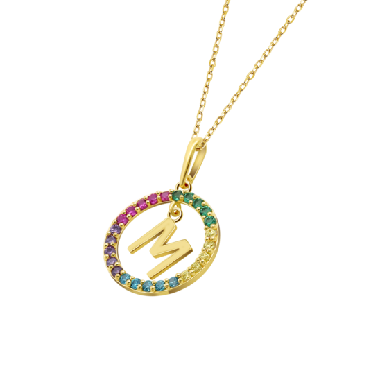 HIN00217/M COLLAR.9K.AMARI.REDNDO-13MMLETRA-M. 1.27gr