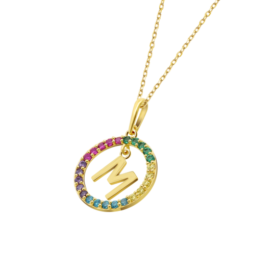 HIN00217/M COLLAR.9K.AMARI.REDNDO-13MMLETRA-M. 1.27gr