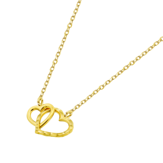 HIN00317/45 COLLAR.9K.AMARI.CORAZONES.42+3CM