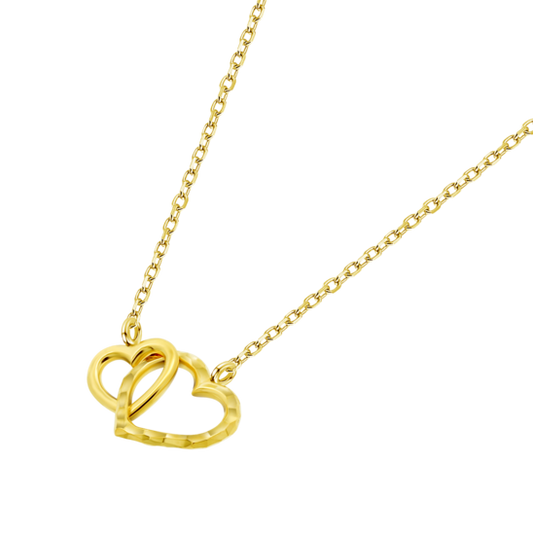 HIN00317/45 COLLAR.9K.AMARI.CORAZONES.42+3CM