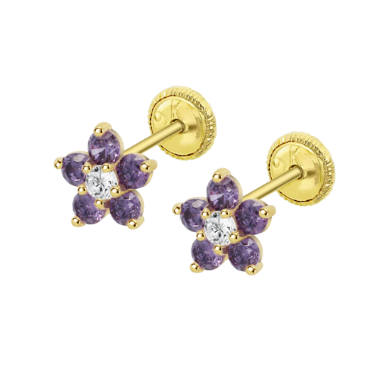 HIN00344/8 PNDT-BB.9K.AMARI.ROSCA.FLOR-6MM.CIR