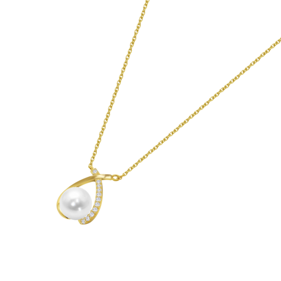 HIN00348/45 COLLAR.9K.AMARI.PERLA-CULT-6MM.CIRC 1.45gr