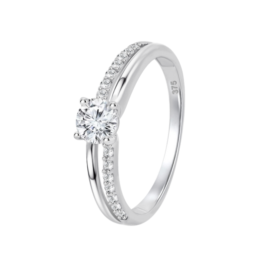HIN00374/14 1.35gr SORTIJA.9K.BLANCO.SOLITARIO.CIRC-5M