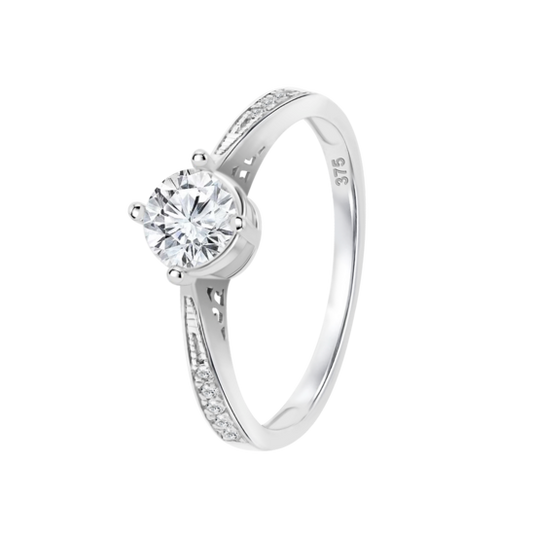 HIN00375/16 SORTIJA.9K.BLANCO.SOLITARIO.CIRC-5M