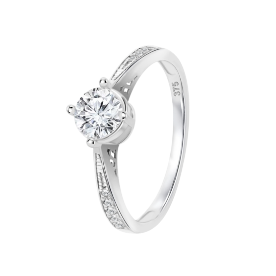 HIN00375/18 SORTIJA.9K.BLANCO.SOLITARIO.CIRC-5M