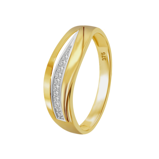 HIN00378/12 SORTIJA.9K.BICOLOR.CIRCONITAS. 1.75 gr