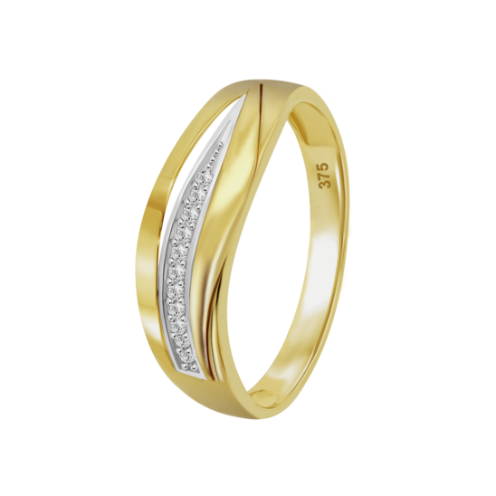 HIN00378/14 SORTIJA.9K.BICOLOR.CIRCONITAS. 1.75 gr