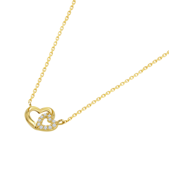 HIN00398/43 COLLAR.9K.AMARI.CORAZONES.9MM.CIRC.