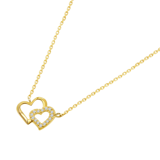 HIN00401/43 COLLAR.9K.AMARI.CORAZONES-10MM.CIRC