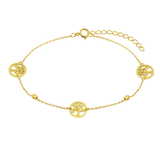 HIN00415/19 PULSERA.FI.ARBOL.9K.AMARI.16+3CM. 1.09 gr