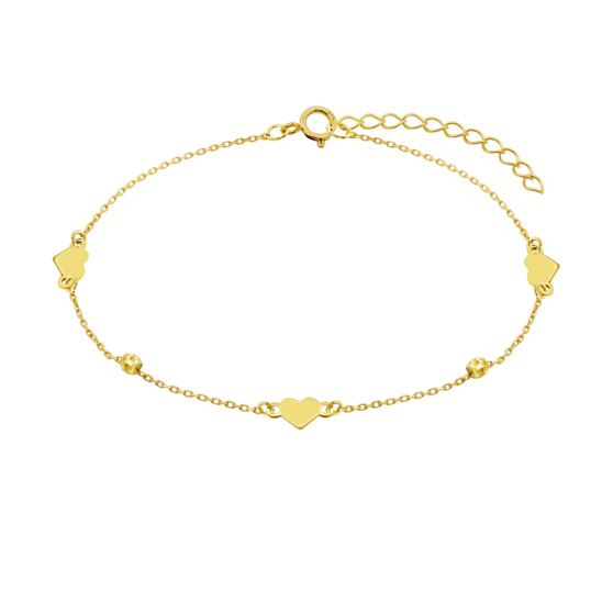 HIN00416/19 PULSERA.FI.CORAZON.9K.AMARI.16+3CM. 0.83 gr