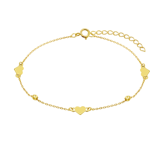 HIN00416/19 PULSERA.FI.CORAZON.9K.AMARI.16+3CM. 0.83 gr