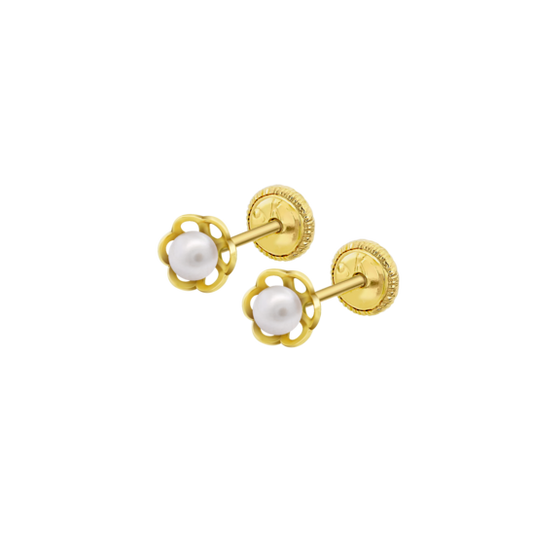 HIN00432/3 PEND.9K.FLOR PERLA.3MM 0.23gr