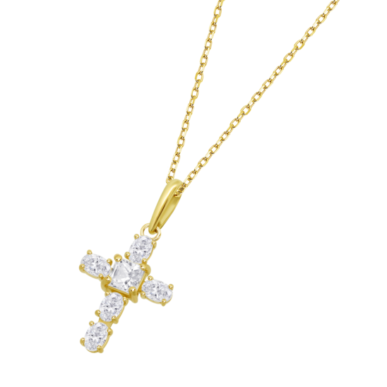 HIN00460/45 1 15gr  COLLAR.CRUZ.9K.CIRCONITA 42+3CM