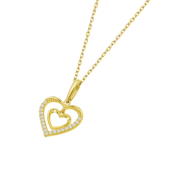 HIN00461/45 1 23gr  COLLAR.9K.CORAZON.CIRCONITA 42+3CM
