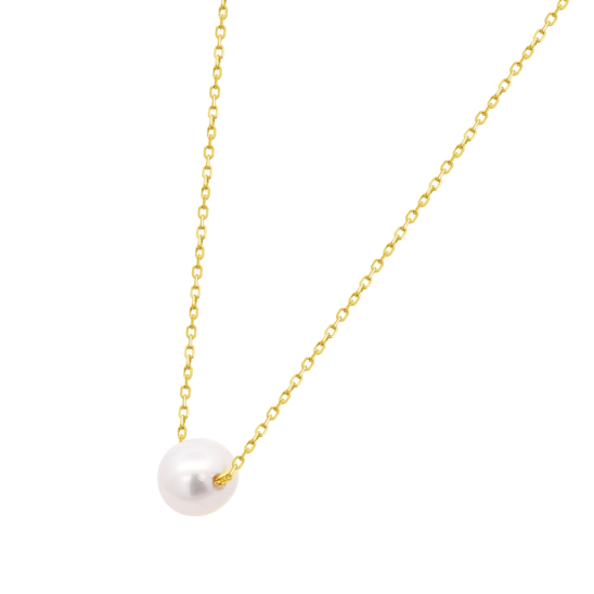 HIN00475/45 1 02gr  COLLAR.9K.AMARI.PERLAS6MM..42+3CM