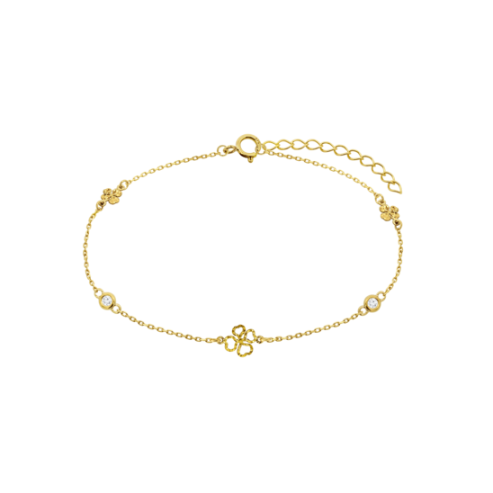 HIN00490/19 0 67gr  PULSERA.SRA.9K.CIRC.TREBOL.16+3CM