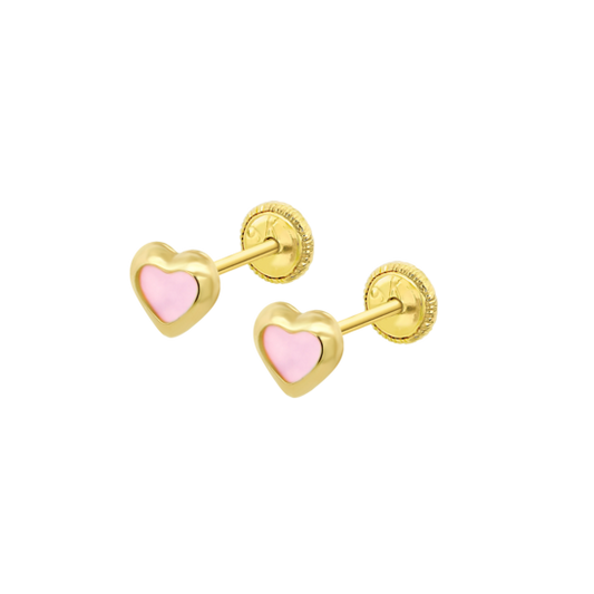HIN00496/4 0gr PENDIENTE.NACAR.ROSA.9K.CORAZON