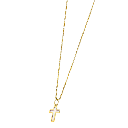 LG00150/43 COLLAR.CRUZ-12X8MM.NACAR.4  0.95gr