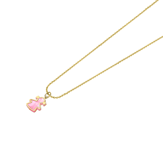 LG00304/43 COLLAR.9K.NI¥A-NACAR-ROSA 40+3CM gr