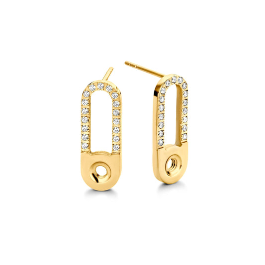 Melano Twisted Tedd CZ Oorbellen - melanojewelry