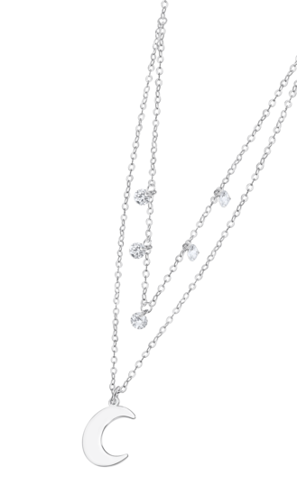 WS02953/45 COLLAR.DOBLE LUNA CIRCONITAS 42+3cm