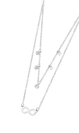 WS02954/45 COLLAR.DOBLE INFINITO CIRCONITAS 42
